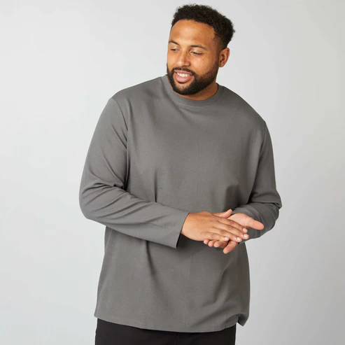 plain gray ottoman knit t-shirt